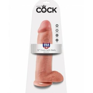 King Cock 12" Cock with Balls Flesh