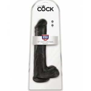 King Cock 13" Cock with Balls Black