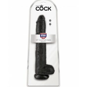 King Cock 14" Cock with Balls Black