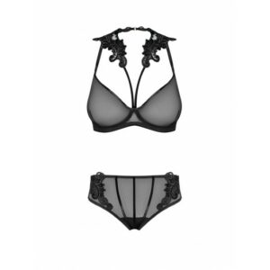 Petitenoir Tulle BPetitenoir Set out of plunge underwired bra with embroidery and briefody Ouvert XL