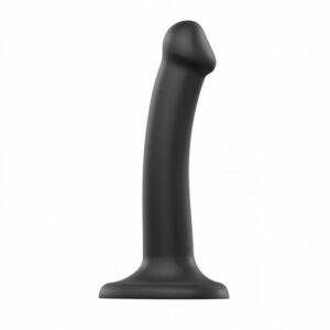 Silicone Bendable Dildo Double Density Black S
